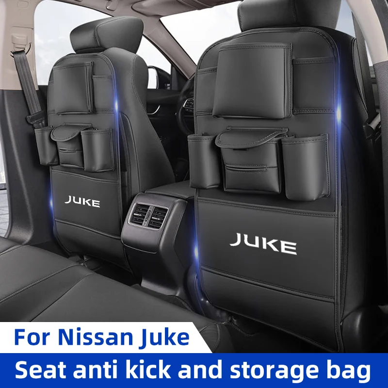 

Car Seat Back Organizer for Nissan Juke F15 F16 Backseat Organizer Storage Bag with Hook Tissue Holder Anti Kick Pad Cup Holder