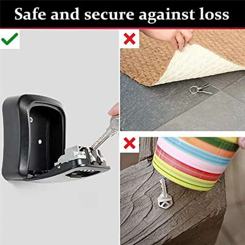 Key Lock Box, Key Cabinet Organizer, Key Lock Box, Wall Mounted Waterproof Key Storage Lock Box with Mounting Kit