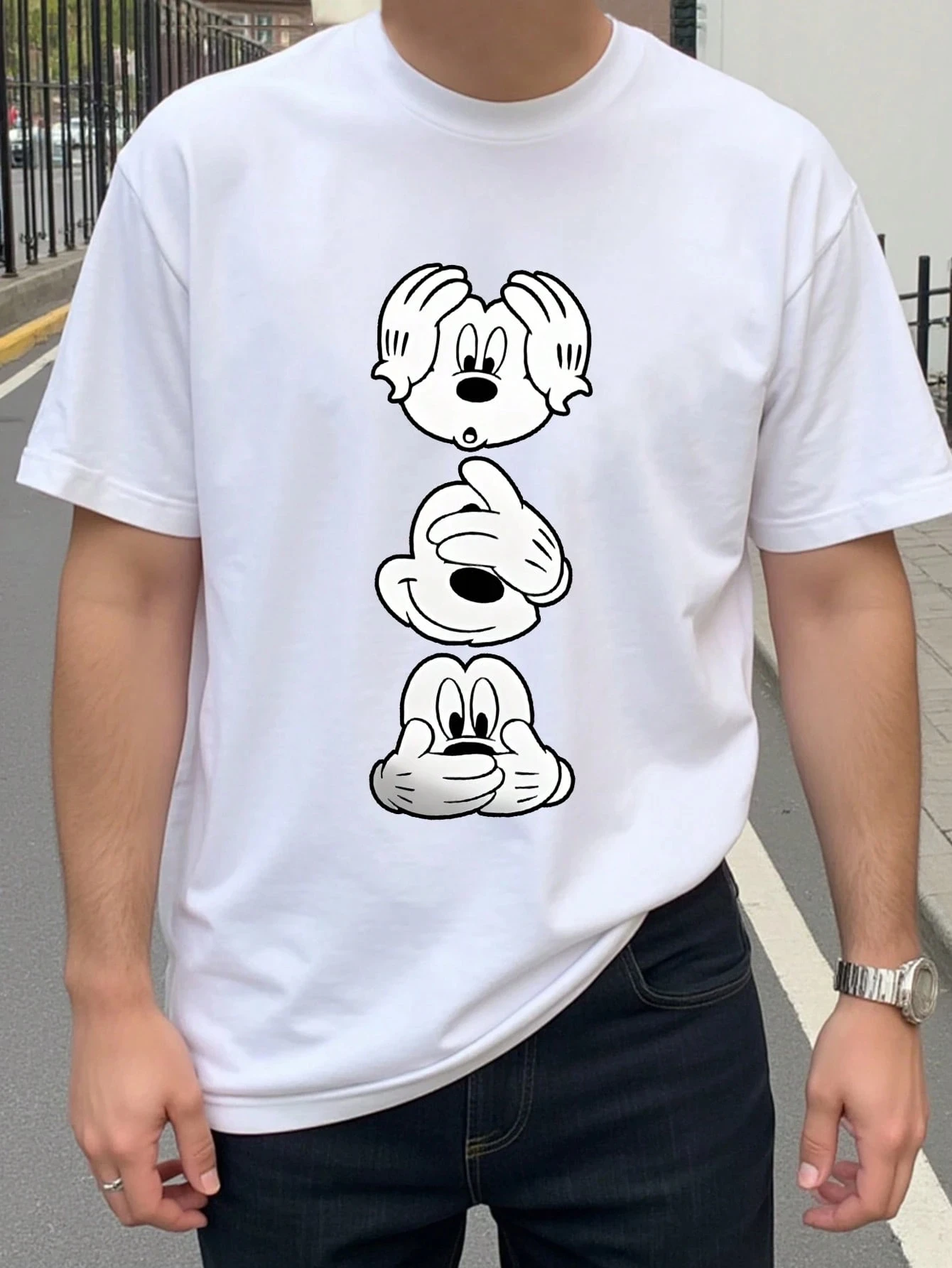 

2025 Summer Casual Short Sleeved Round Neck Shirt Fashion Disney 3D Printing T-shirt Family Matching Outfits Men's Clothing Y2K