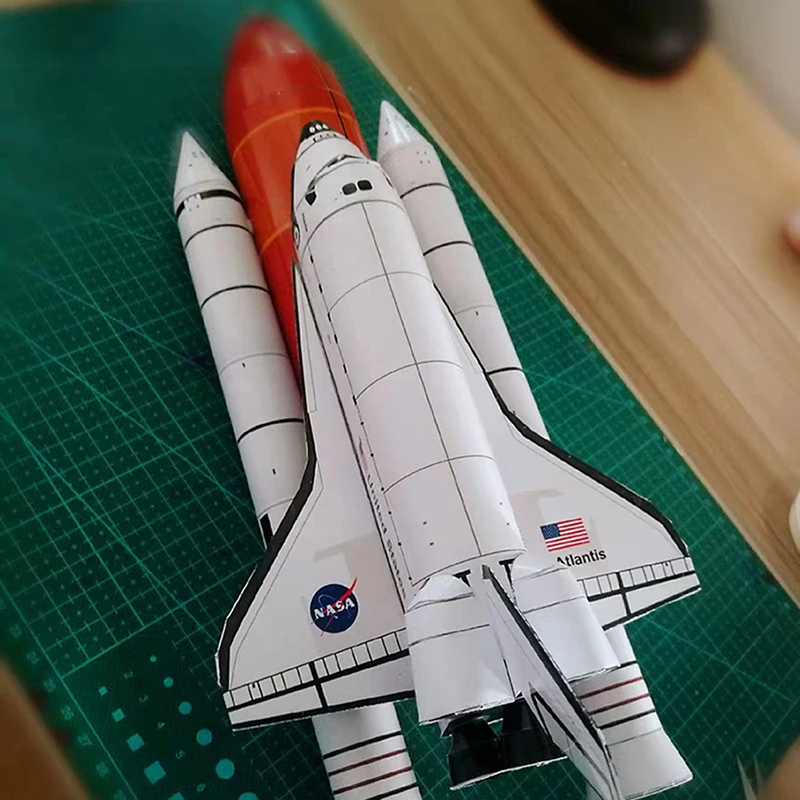 1Set Space Shuttle Raketmodel 1Set 1:150 DIY 3D Papieren Kaart Bouwsets Educatief Bouwspeelgoed