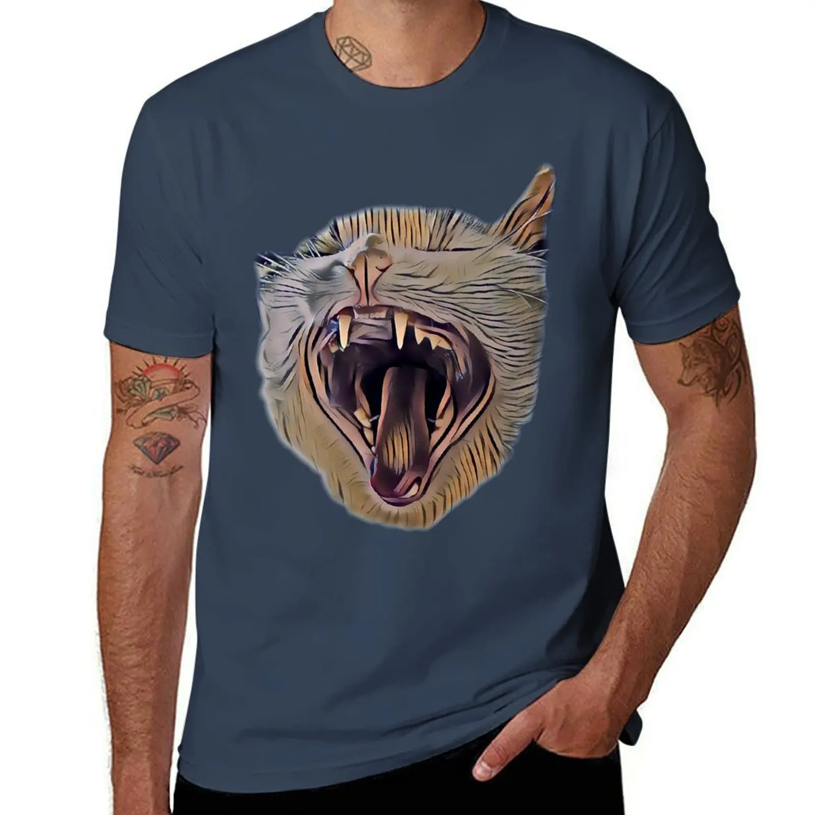 

Angry Cat; Screaming, Biting, Yowling, Attacking Funny Cat Design T-Shirt Holiday Party Tee Shirt