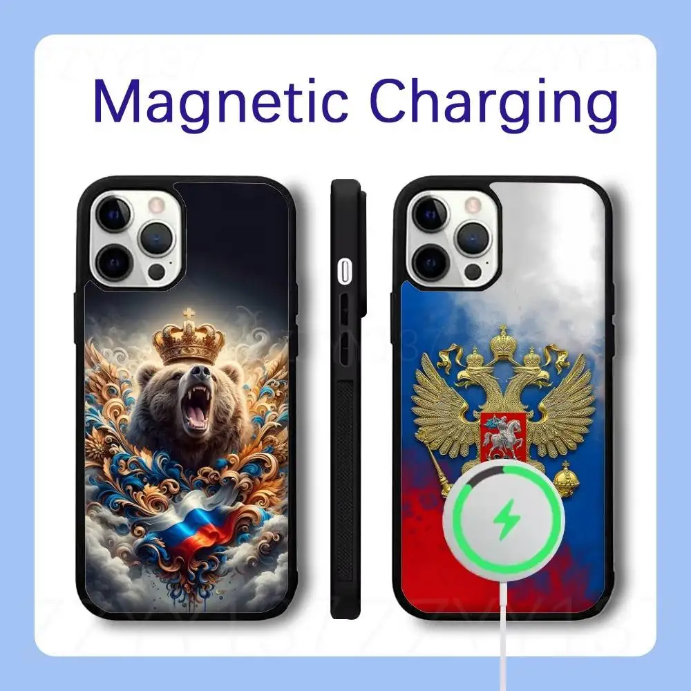

Russia Russian Flags Poccnr Emblem Phone Case For iPhone 17,16,15,14,13,12,11,Pro,Max,Plus,Air,Mini,SE Magsafe Wireless Charging