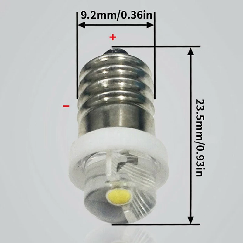 3/4.5/6V 0.5W Flashlight Instrument Bulb 6000K White LED E10 Socket Replacement Bulb For Flashlight Lantern Torch Led Bulbs