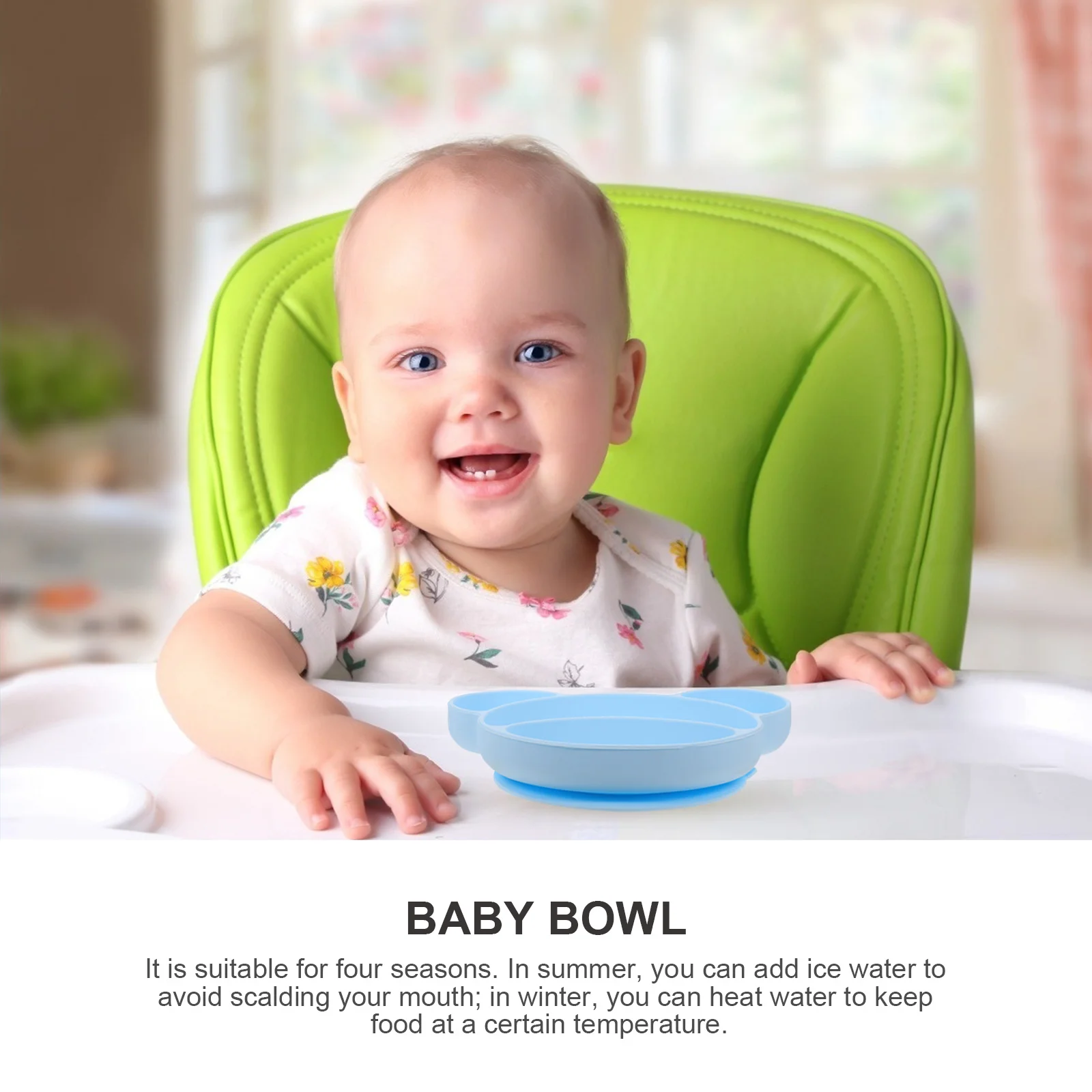 

Children's Cartoon Bear Silicone Sucker Bowl Baby Toddler Tableware Food Grade Non Slip Complementary Food Dish Bright Color