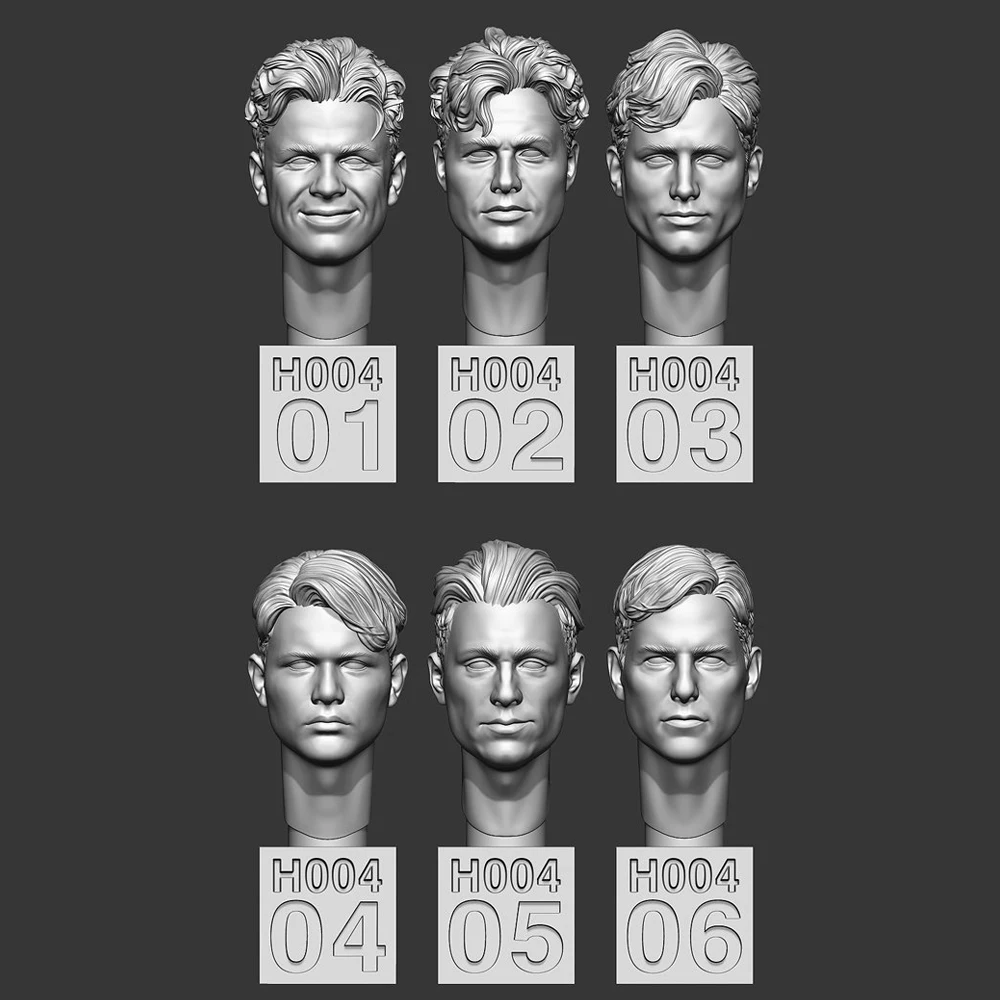 

1/35 голова солдата, без шлема, набор No1, фигурка солдата из смолы, военные темы, комплект в разобранном и неокрашенном виде