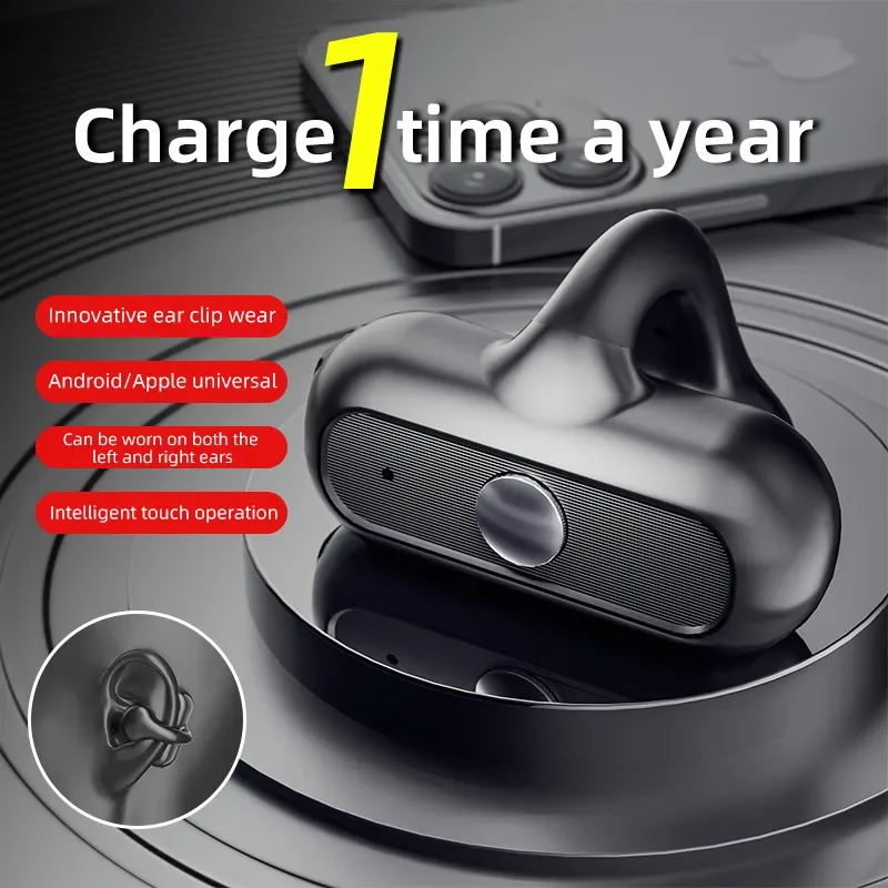 Headphone Audio nirkabel baru 2023, mikrofon TWS, tidak terlihat, olahraga, Mini, Stereo, Mono, Gantungan telinga, musik, hanya satu Headset