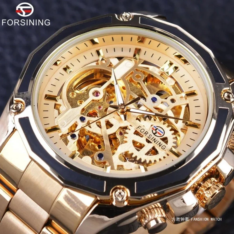 Official brand free shippingTourbillon Luminous 's Mechanical Automatic Machinery Steel Band Hollow Men's Watch