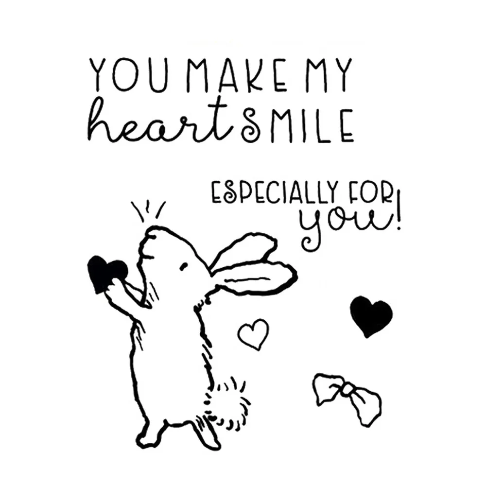 أحب قلبك ختم واضح Stamps DIY بها بنفسك سكرابوكينغ الأرنب ختم ألبوم صور اليدوية ورقة بطاقة الديكور الحرفية تحية