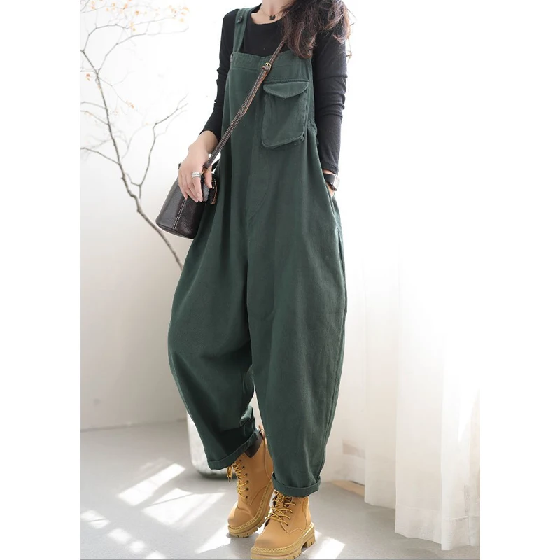 Vintage Oversized Pockets Streetwear Casual Rompers Spring Autumn Women\'s Korean Baggy Haren Overalls Jumpsuit Outfits Clothing