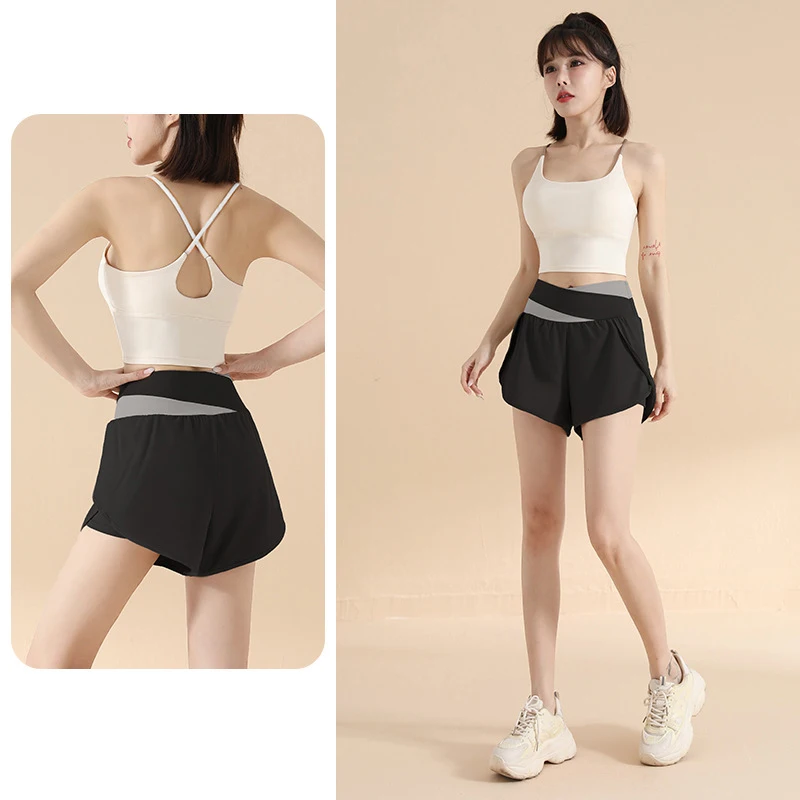 

Женский спортивный костюм соответствующего цвета, костюм для фитнеса и йоги, новый профессиональный костюм для тренировок по пилатесу, топ для утреннего бега, шорты, костюм