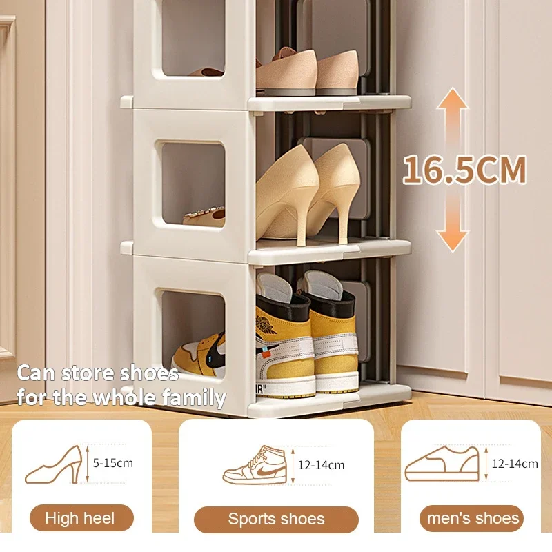 Foldable Shoe Rack Home Door Shoes Storage Thickened Stackable Creative Space Saving Shoes Cabinets Organizer Box Hanger