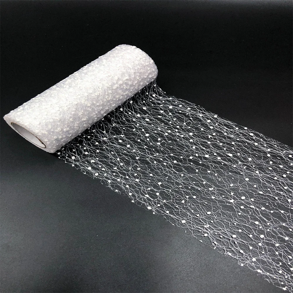 Rotoli Di Tulle Scintillante Bianco E Rosa Con Lustrini, 15 Cm X 22,5 M Ciascuno, Per Decorazioni Fai-da-te, Matrimoni E Feste