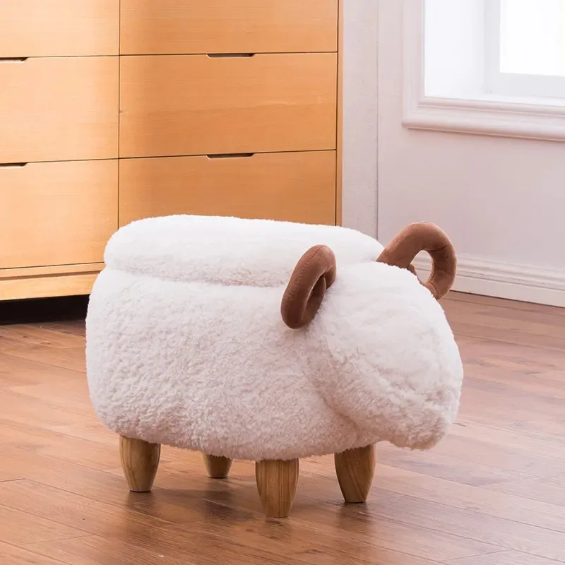 Creative Lamb Shoe Changing Stool Doorway Ottoman Sturdy Living Room Storage Stool Durable Seat with High Resilience Home Using