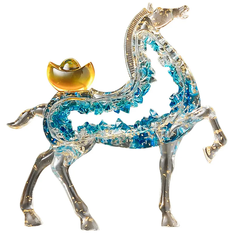 New Chinese Style Horse Statue Success Blessing Art Craft Living Room Wine Cabinet TV Stand Study Office Tabletop Home Decor