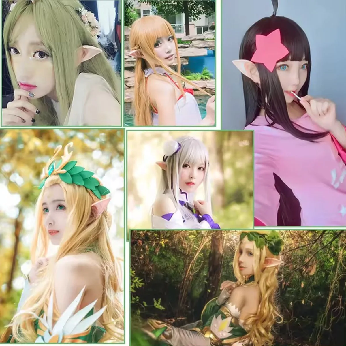 Latex Elf Ear Cosplay Props Fantasy Pointed Ears Halloween Costume Accessories for Theme Party Dress Up