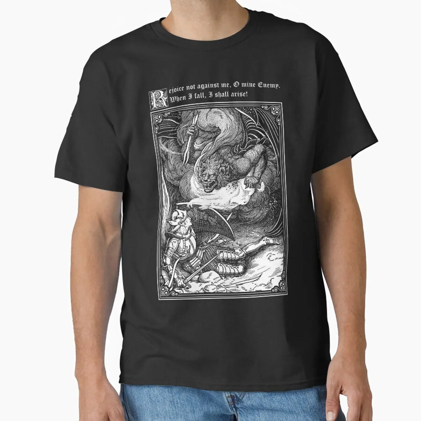 T-shirt vintage respirant et délavé avec illustration d'aléguorie chrétienne « Réjouissez-vous, ne vous en faites pas de souci de moi » et « Le Voyage du Pèlerin »