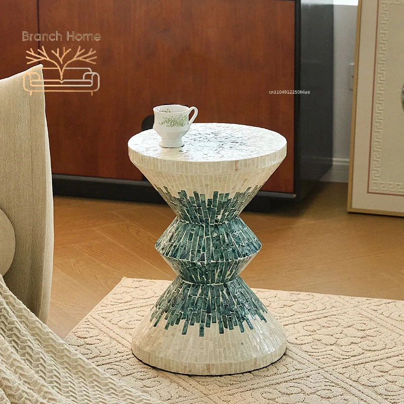 Nordic Furniture,Creative Shell Tea Table,Luxury Coffee Table,Living Room Decor Side Table,Art Nightstands,Mobile Storage Desk