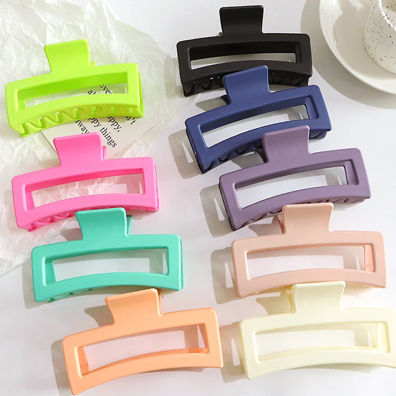 

Hairpin 2023 New Large Grip Clip Simple Square Geometry Shark Clip Back Spoon Hairpin Accessories