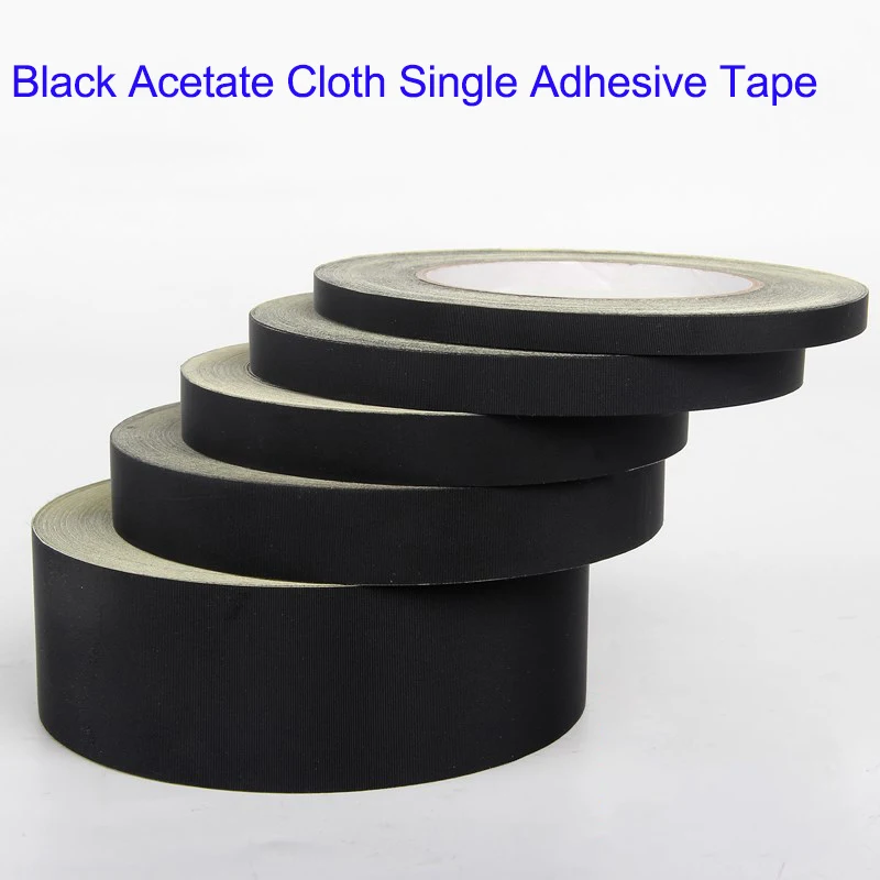 30M Black Acetate Cloth Single-sided Adhesive Tape Wire Bnding High Temperature Resistance Tape For Electric Phone LCD Repair