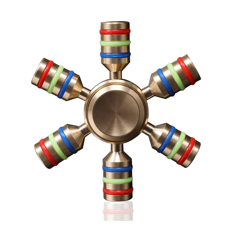 Novidade seis braço metal fidget spinner para adultos adolescente crianças ansiedade alívio do estresse brinquedos tdah autismo natal presentes de aniversário