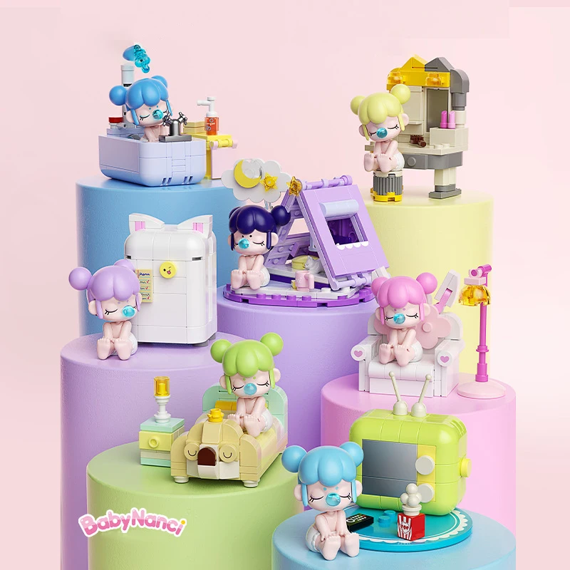 Nanci HK102 Stay Home Series اللبنات صندوق أعمى لتقوم بها بنفسك تجميع دمية لعبة هدية للفتيات