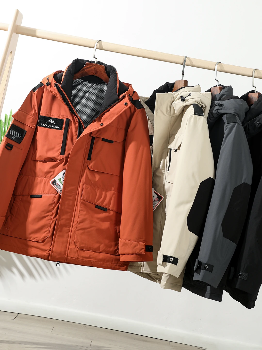 

Men's Outdoor Workwear Sle Du down Jaet Thi Warm Winter Windproof Cold Resistant Medium Length Parka Faionable Oute...