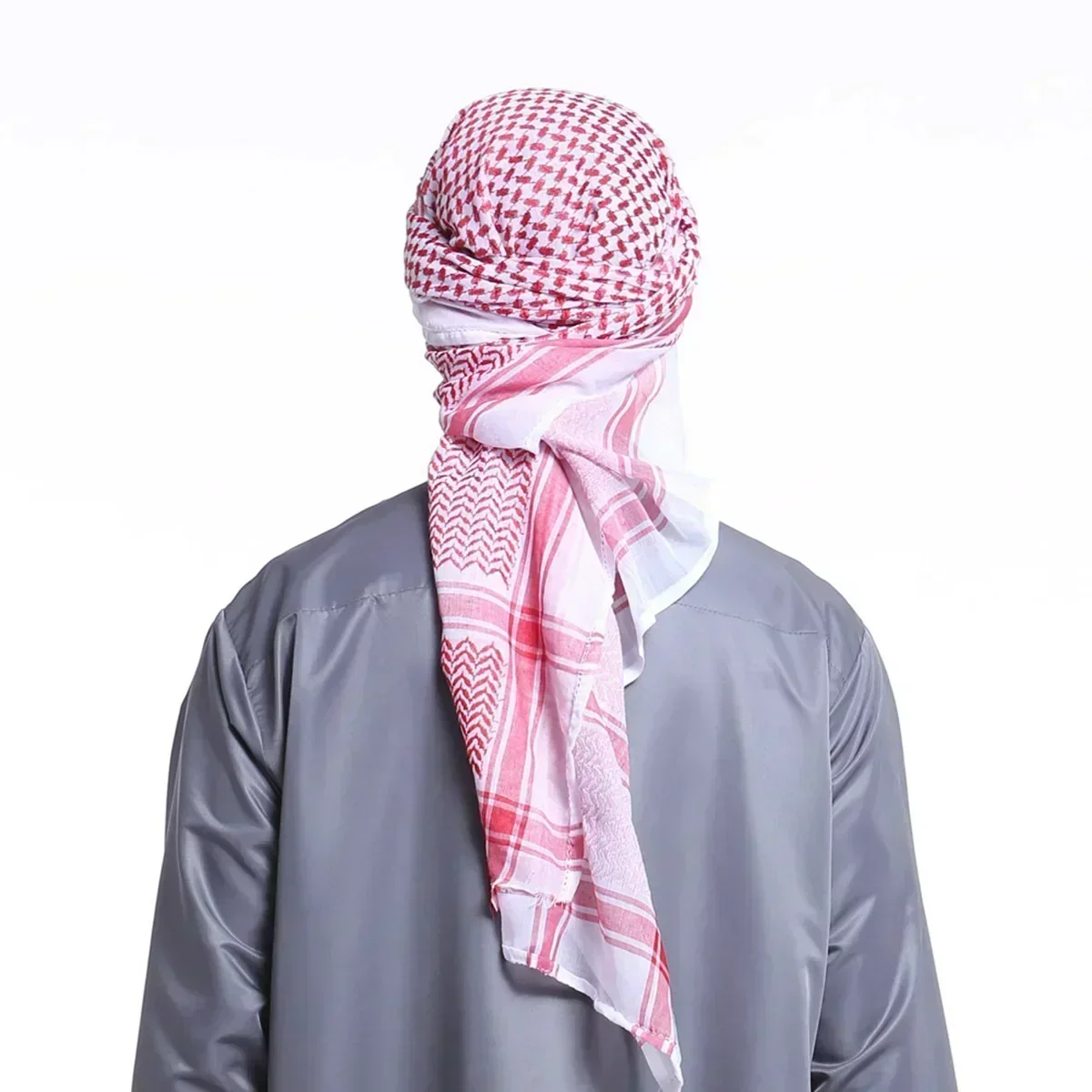 Arab Shemagh Muslim Keffiyeh Head Wrap Tactical Desert Head Neck Scarf Military Shawl Arabic Scarf Headwear with Agal Rope image 3