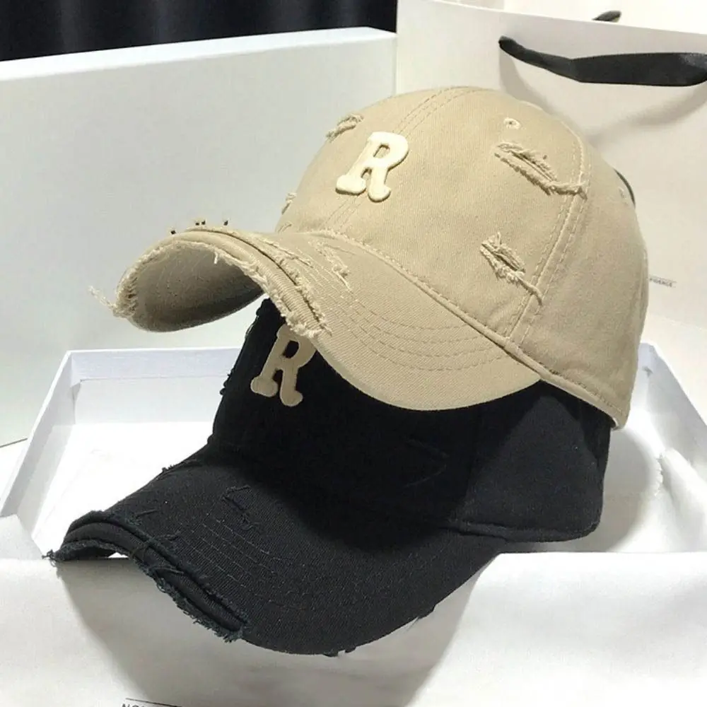 

Cotton Over Size Baseball Cap Adjustable Letters Vintage Duck Tongue Cap Korean Style Anti-UV Large Head Circlet Cap Summer