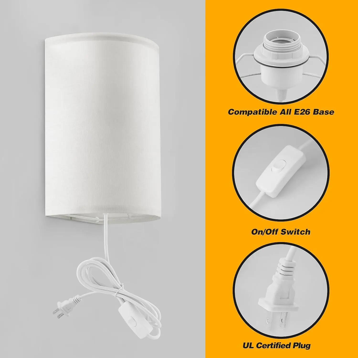 Plug in Wall Sconce Lamp  Industrial Wall Lamp with Plug in Cord Rustic Wall Sconce Fixture Bedroom Atmosphere Bedside Lamp