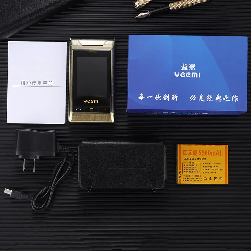 Yeemi G10-C 2G GSM ثنائي الشريحة شاشة مزدوجة الوجه ميزة الهاتف جبهات كبيرة بصوت عال لكبار السن 2.8 بوصة FM Mp3/Mp4 BT كبار السن الهاتف المحمول