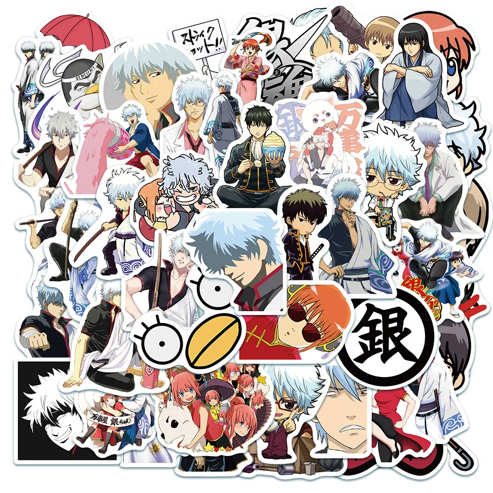 GINTAMA GINToki 시리즈 그래피티 스티커, 헬멧에 적합, 데스크탑 벽 장식, DIY 스티커 팩, 도매, 50 개  Best5