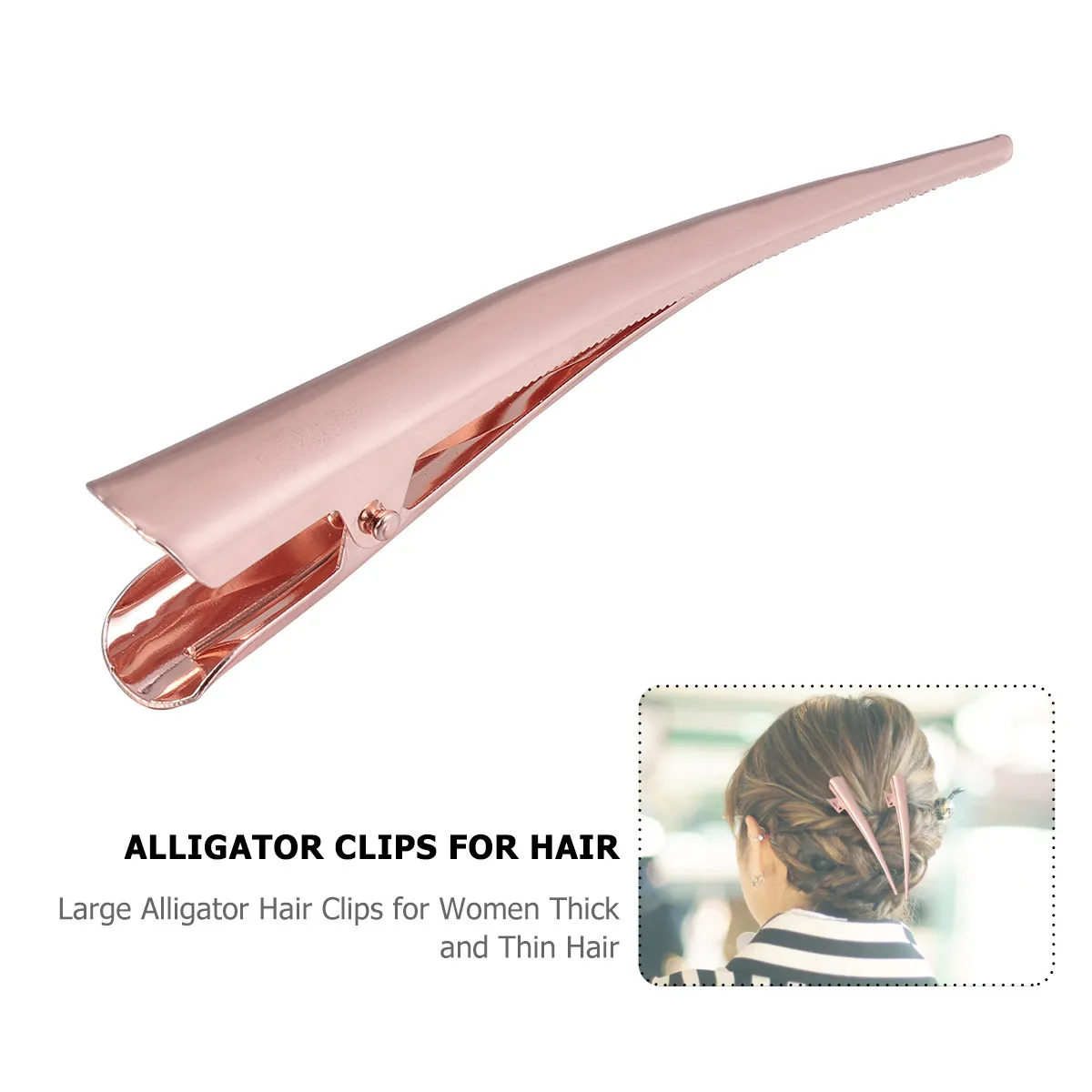 12Pcs Metal Duckbill Hair Clips Extra Strong Grip Design Smooth Alligator Salon Barbershop Styling