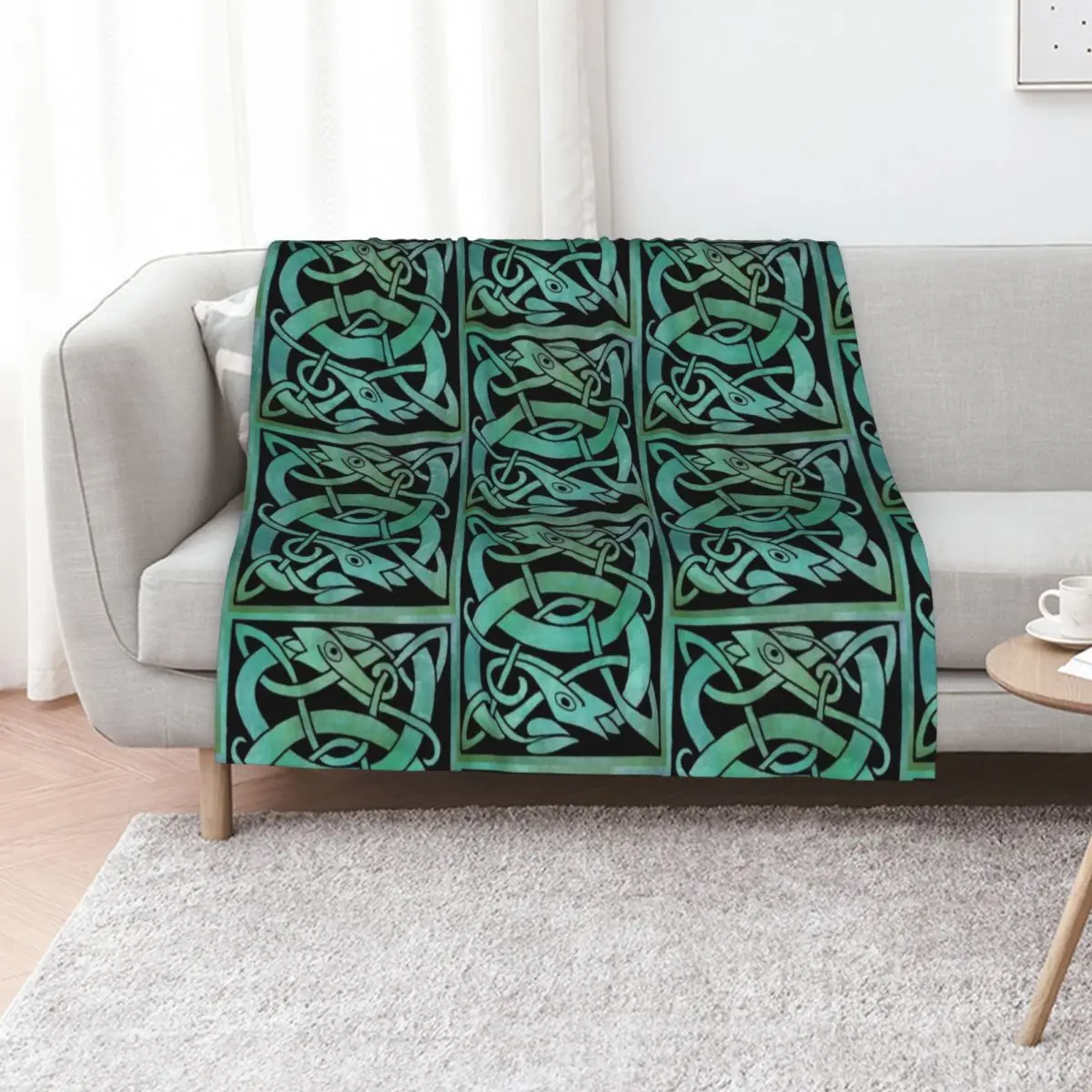 Celtic Beasts Throw Blanket Baby Loose Flannels Furrys Bed linens wednesday Blankets