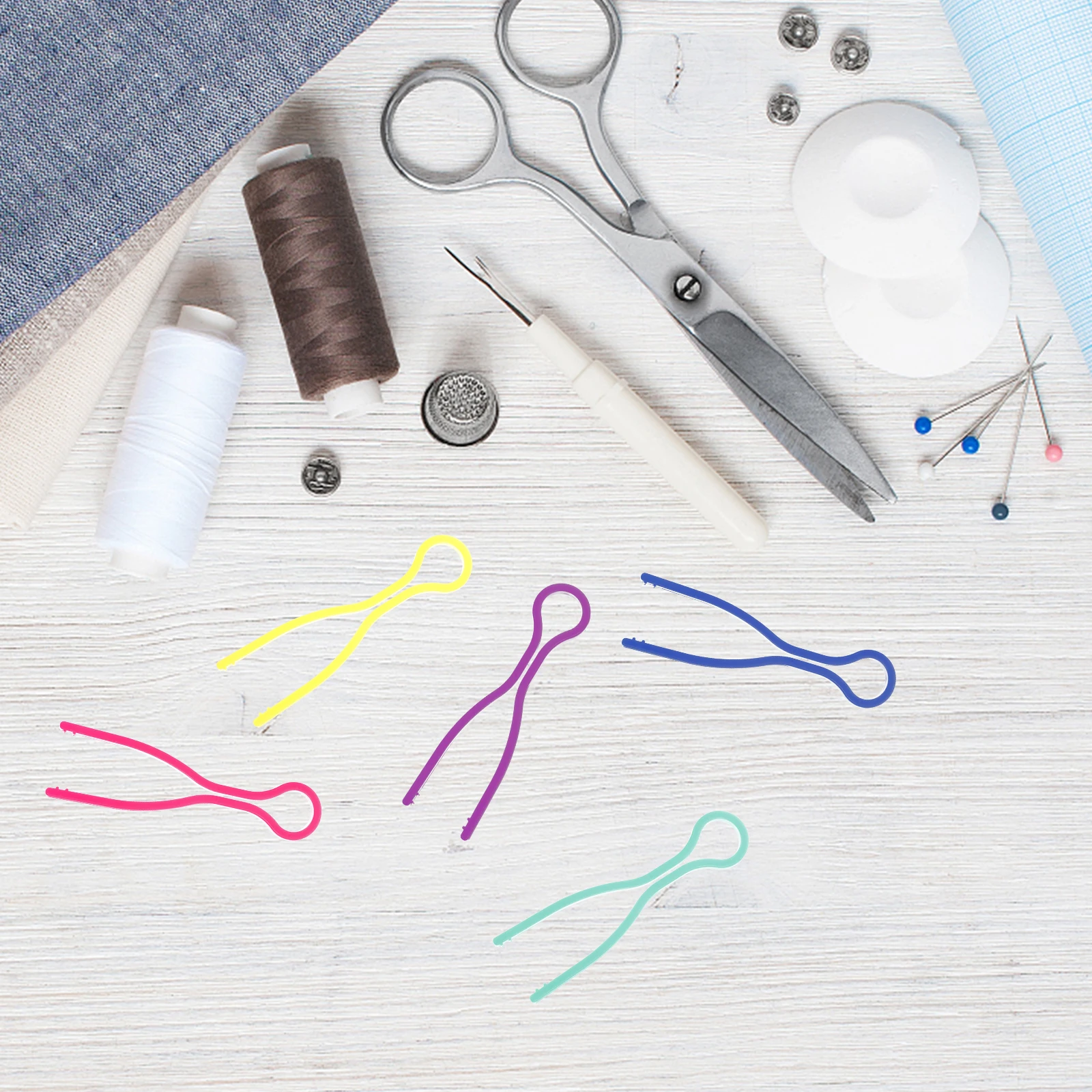 

50Pcs Bobbin Clips Plastic Thread Holders Durable Sewing Tool Accessories Prevent Knotting Thread Spool Organizer