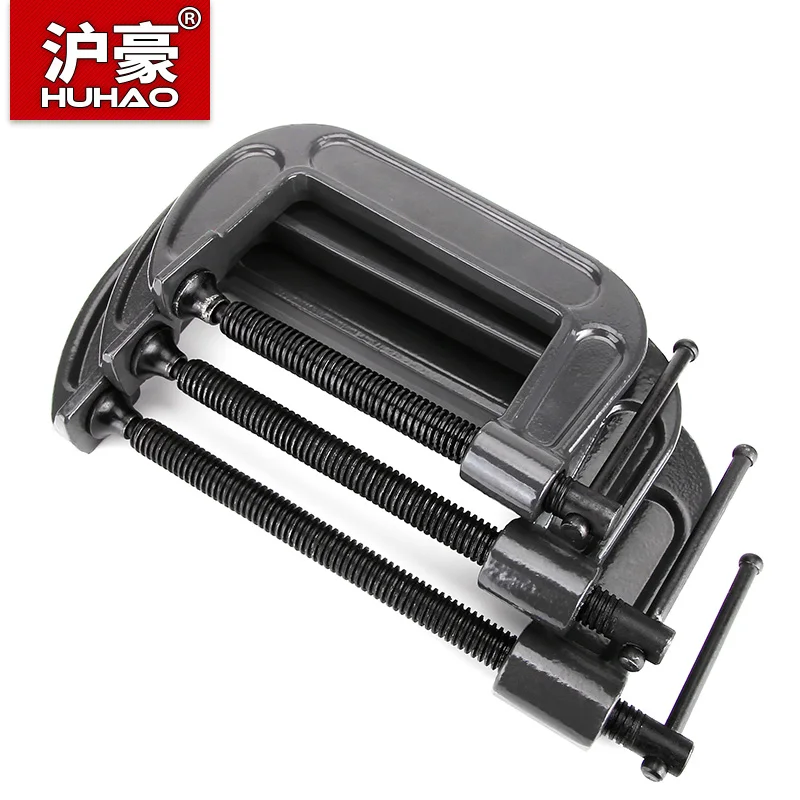 HUHAO Heavy Duty G Clamp C-Clamp with Quenched Coarse Thread Screw, Thickened Break-resistant Frame for Woodworking Welding