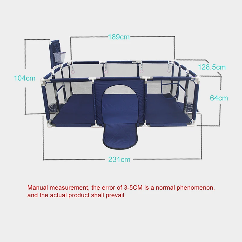 Imbaby cercadinho para bebês com estrutura de basquete corralito para bebês, playground interno multifuncional para crianças