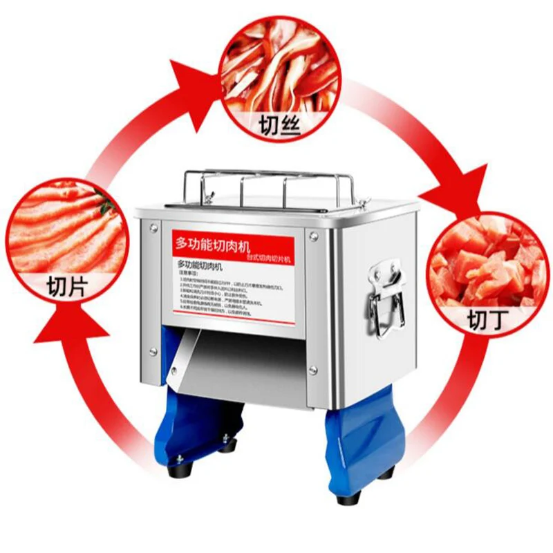 Automatic Meat Slicer Cutter Machine Slicing Chopping Dicing Commercial Desktop Stainless Steel Electric Slicer For Beef Mutton