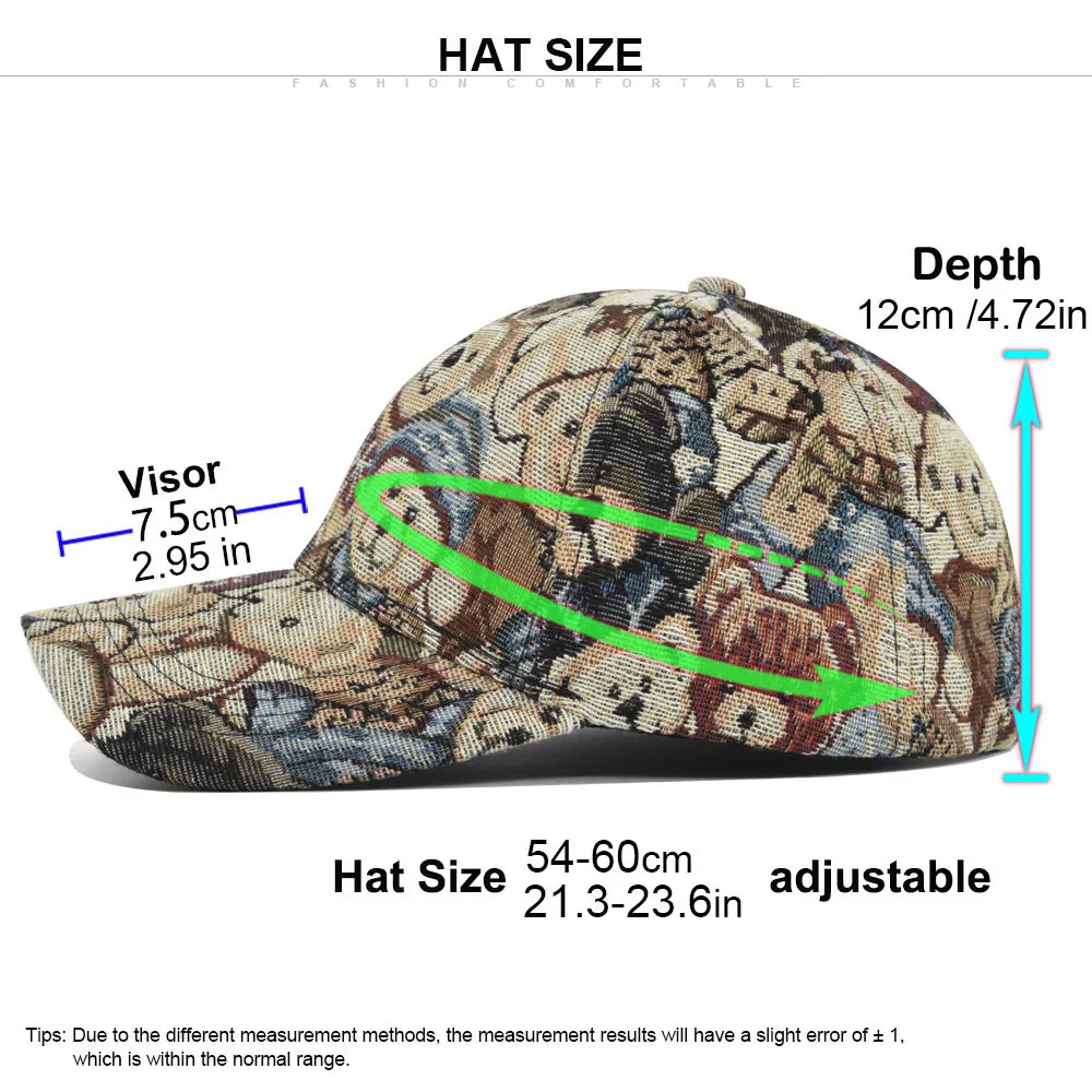 Cute Bear Baseball Cap New Spring Sunhat Dog Print Men Women Unisex-Teens Cotton Snapback Caps Fashion Hip Hop Vintage Hat