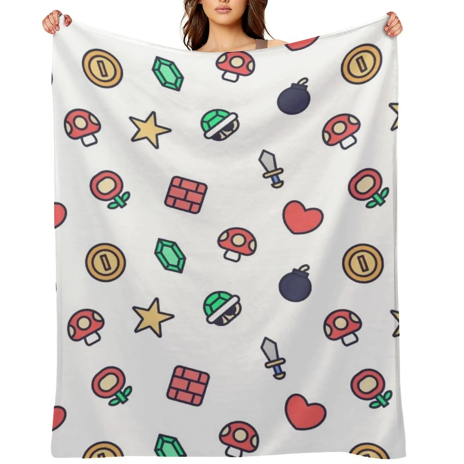 

Level up Gaming mix Throw Blanket Travel Giant Sofa for babies Luxury Throw Blankets