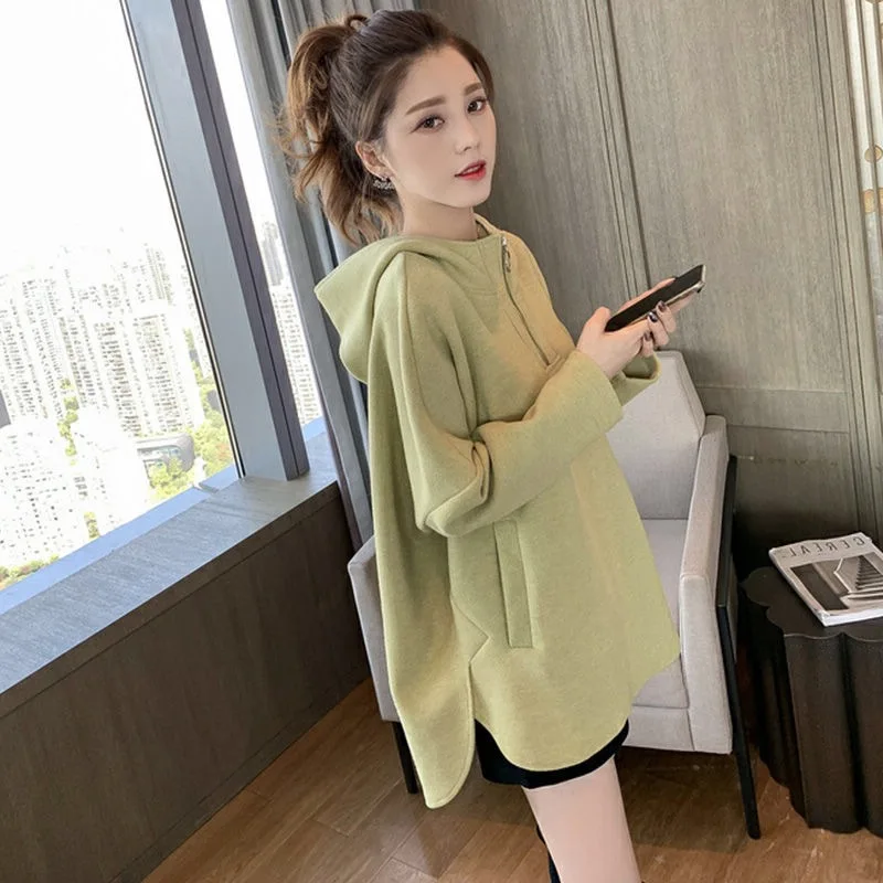 

2025 Winter New Thickened Hooded Sweater Women's Wide and Thin Zipper Jacket Design Top