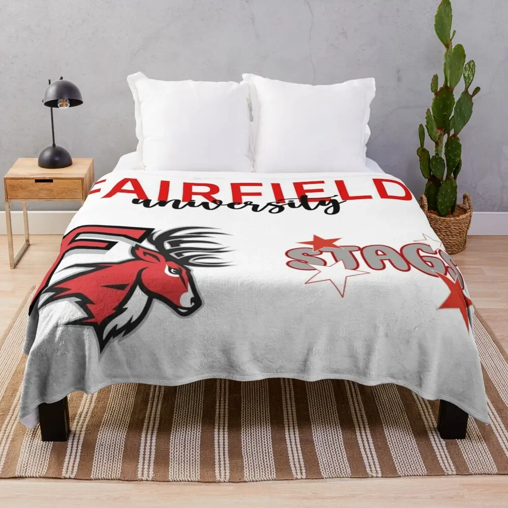 Fairfield University sticker Pack Throw Blanket Cozy Microfiber Throw Blanket for Home Bedroom