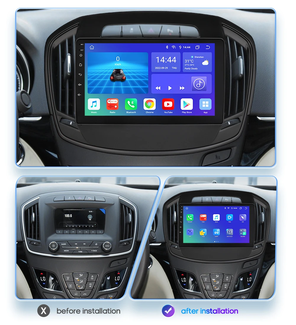 ZZPHKK Autoradio Android 14 Per Buick Regal/Opel Insignia 2008-2013 – Schermo 2K 9.5 Pollici Con CarPlay, DSP E Retrocamera Inclusa