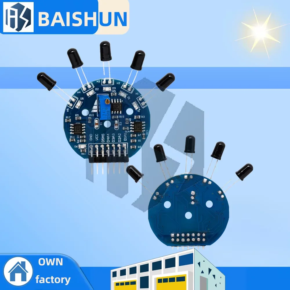 Five Way Flame Sensor Module Analog Digital Double Output Fire Fighting Robot for arduino