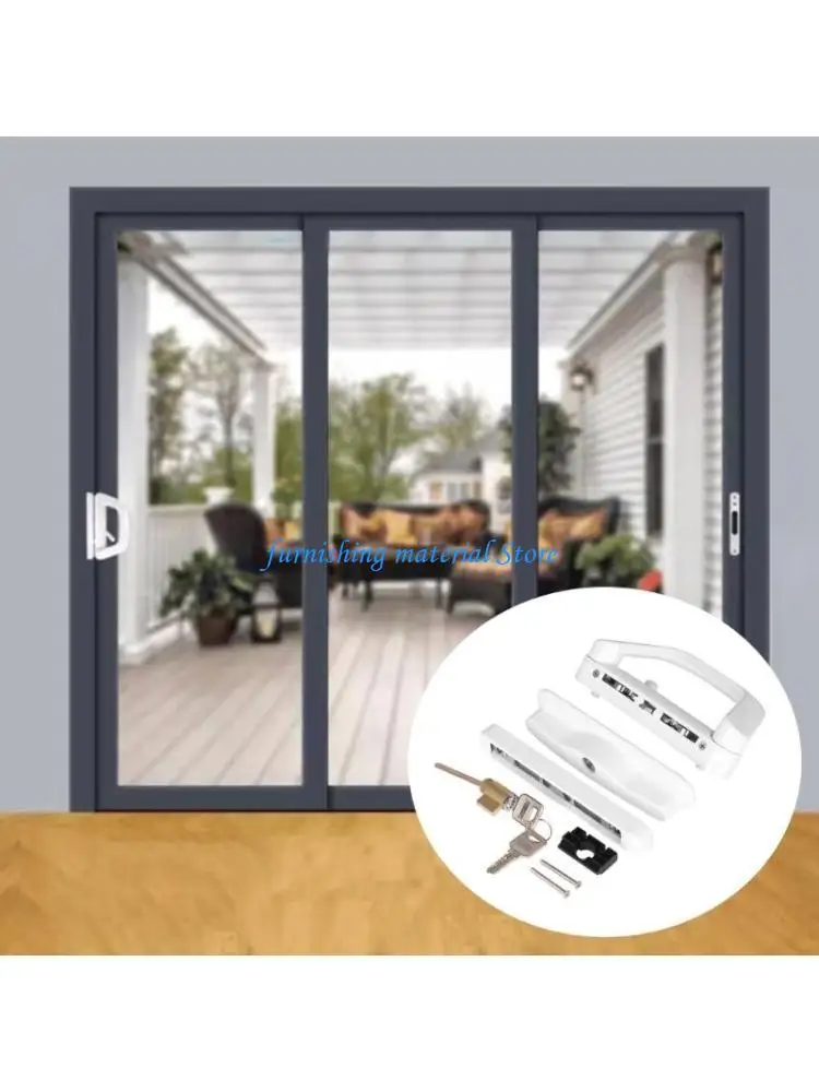

Y5GD Balcony Glass Door Handle Lock with Zinc Alloy Sliding Patio Door Handle Set