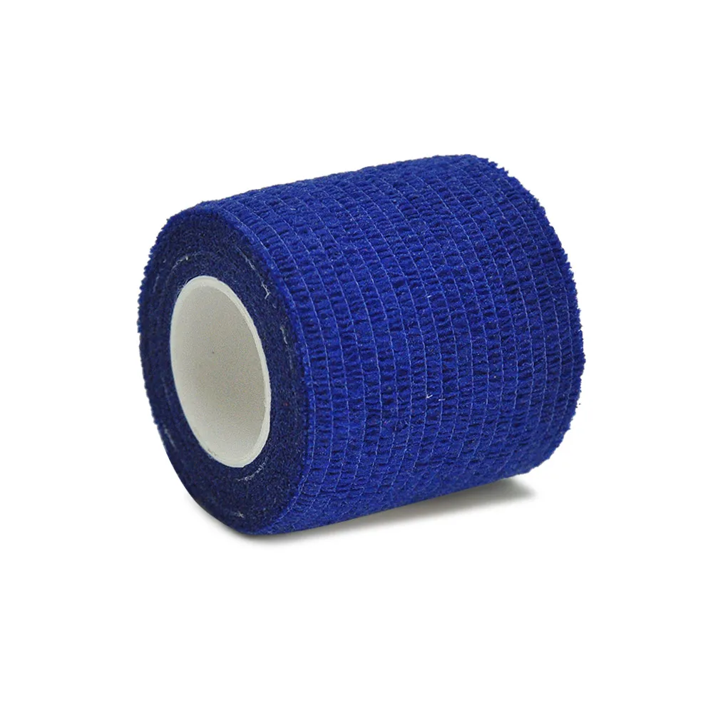 Bandage de gaze bleu foncé auto-adhésif, bandes élastiques respirantes pour le sport, fibre de doigt, poignet, jambe, 1 pièce, 6/10 pièces