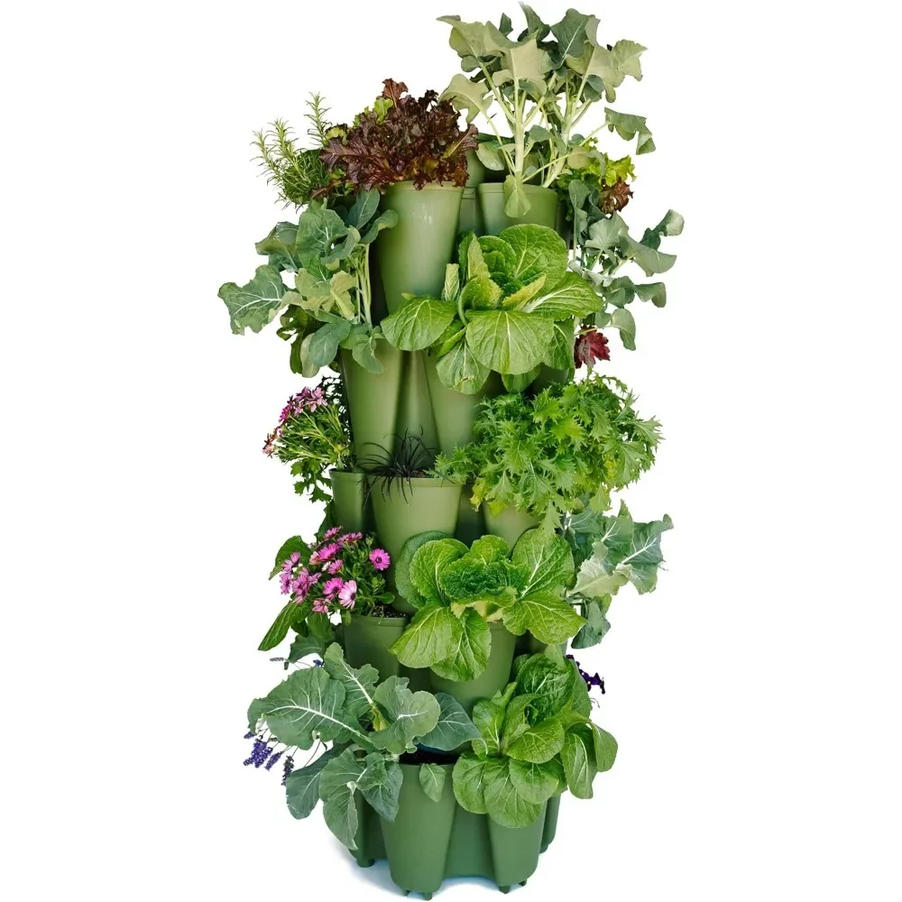 Patented Large 5 Tier Vertical Garden Planter with Patented Internal Watering System Great for Growing a Variety