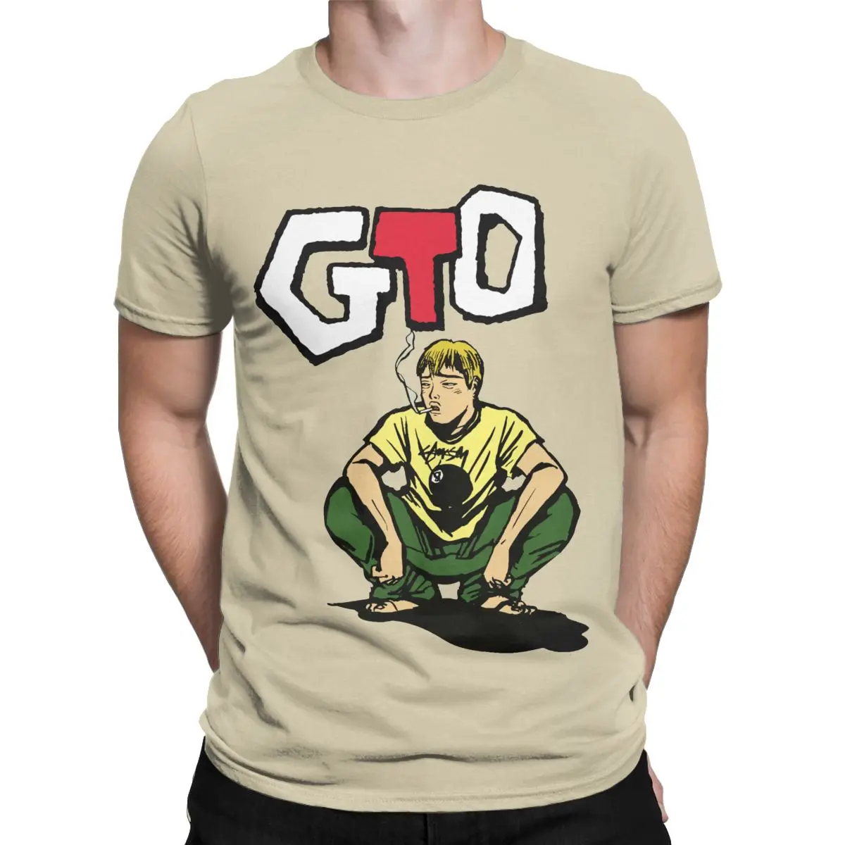 Men T-Shirts GTO Great Teacher Onizuka Humor Cotton Tee Shirt Short Sleeve T Shirt Round Collar Clothes Plus Size