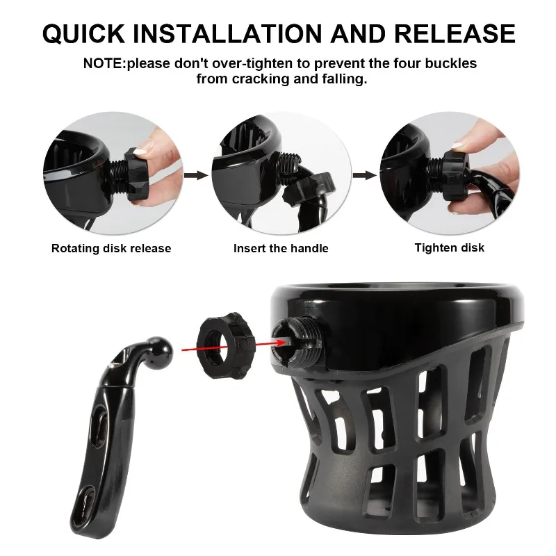 حامل أكواب مقود الدراجات النارية. CPQ لحامل أكواب الألومنيوم المقاوم للتآكل مناسب لـ 2018-2022 Gold Wing DCT