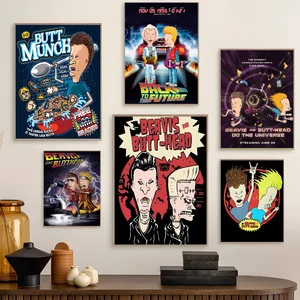 Anime B-Beavis A-dan B-Butthead Poster Vintage Klasik Poster Retro Seni Dinding Kualitas HD untuk Dekorasi Dinding Kamar Rumah 10 penjualan terbaik beavis dan butthead figure - №