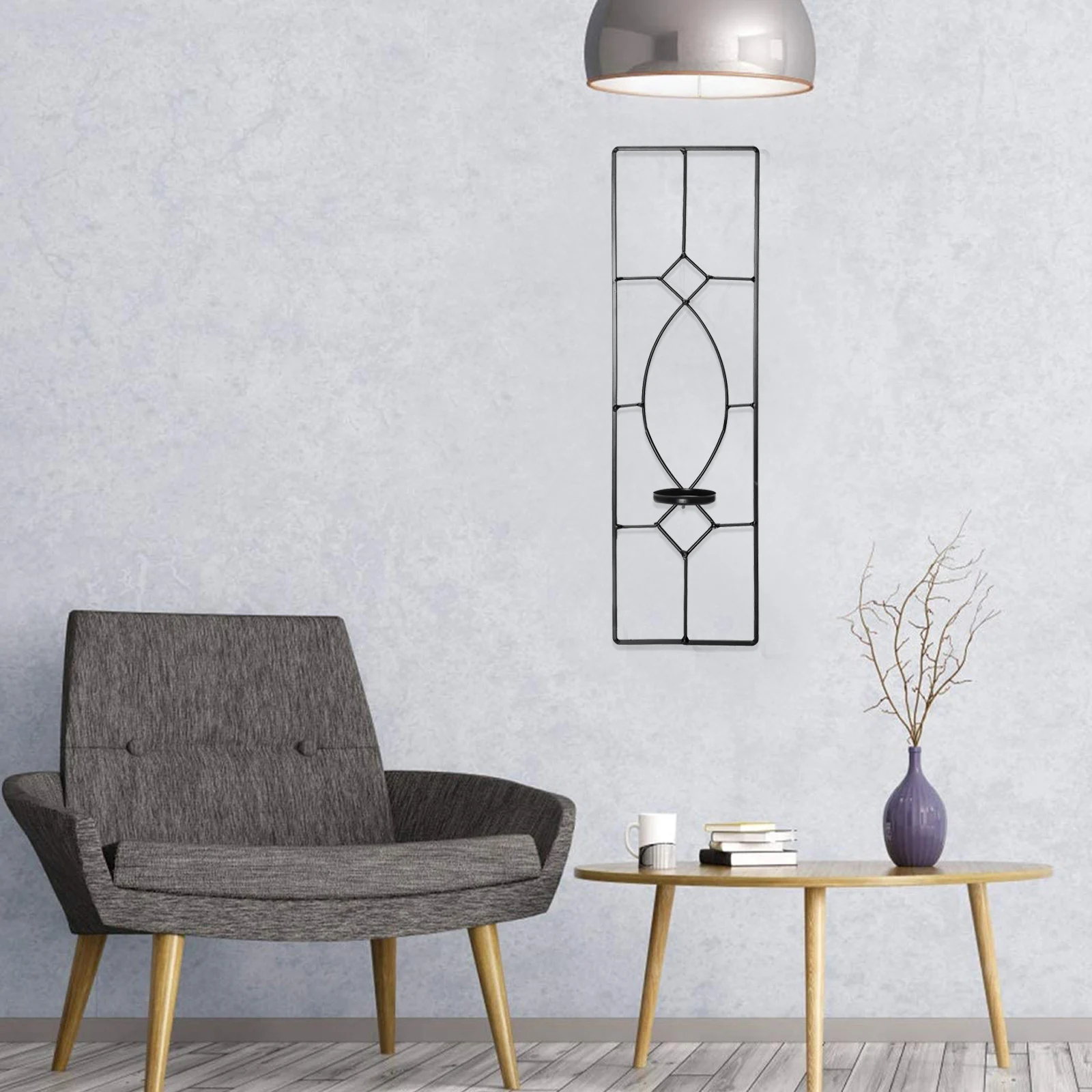 

1pc Wall Mounted Candlestick Iron Art Holder Home Wall Decor Hanging Rack Household Decorative Stand